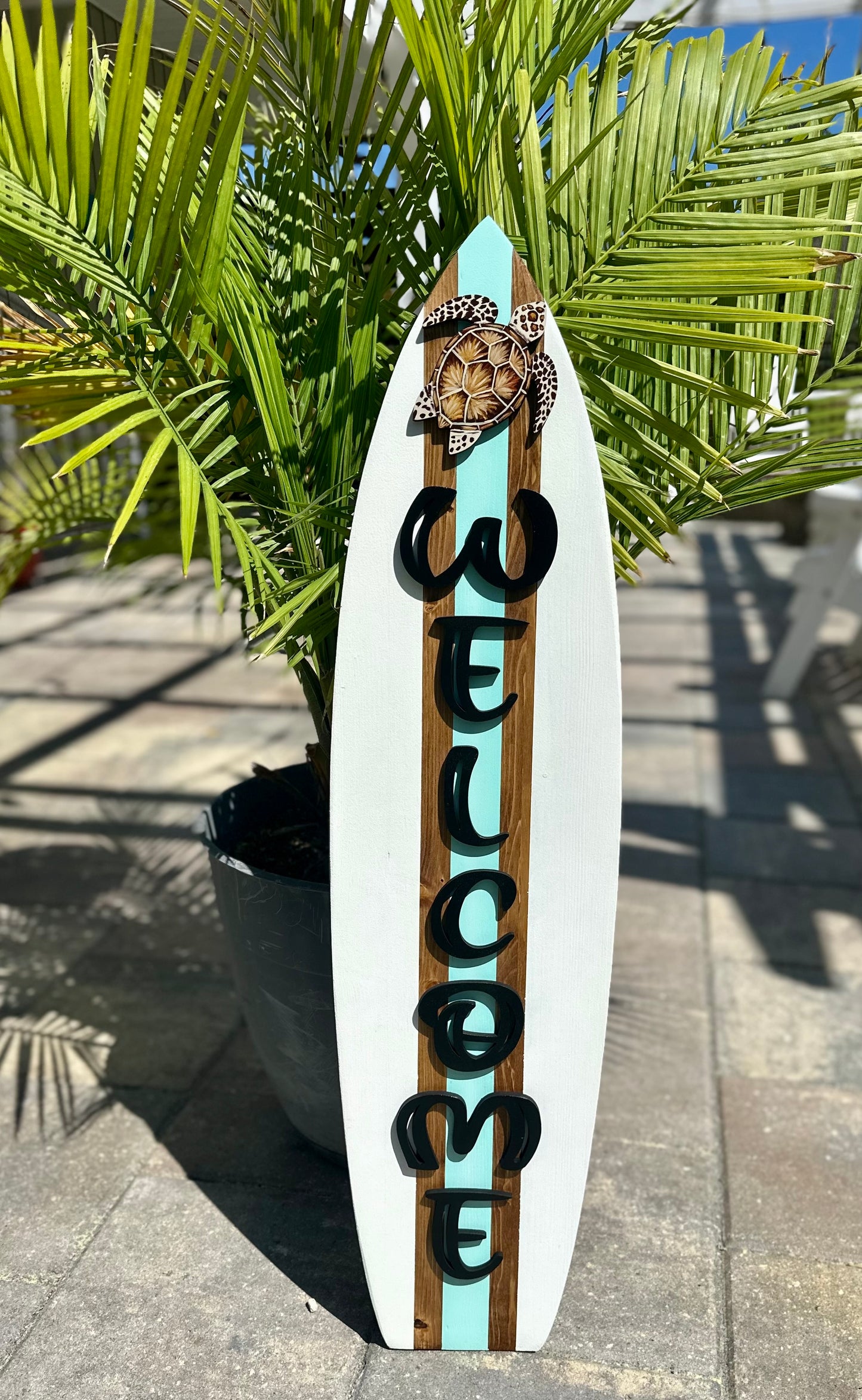 Surfboard WELCOME Sea Turtle Vertical Sign(3 Sizes Available)