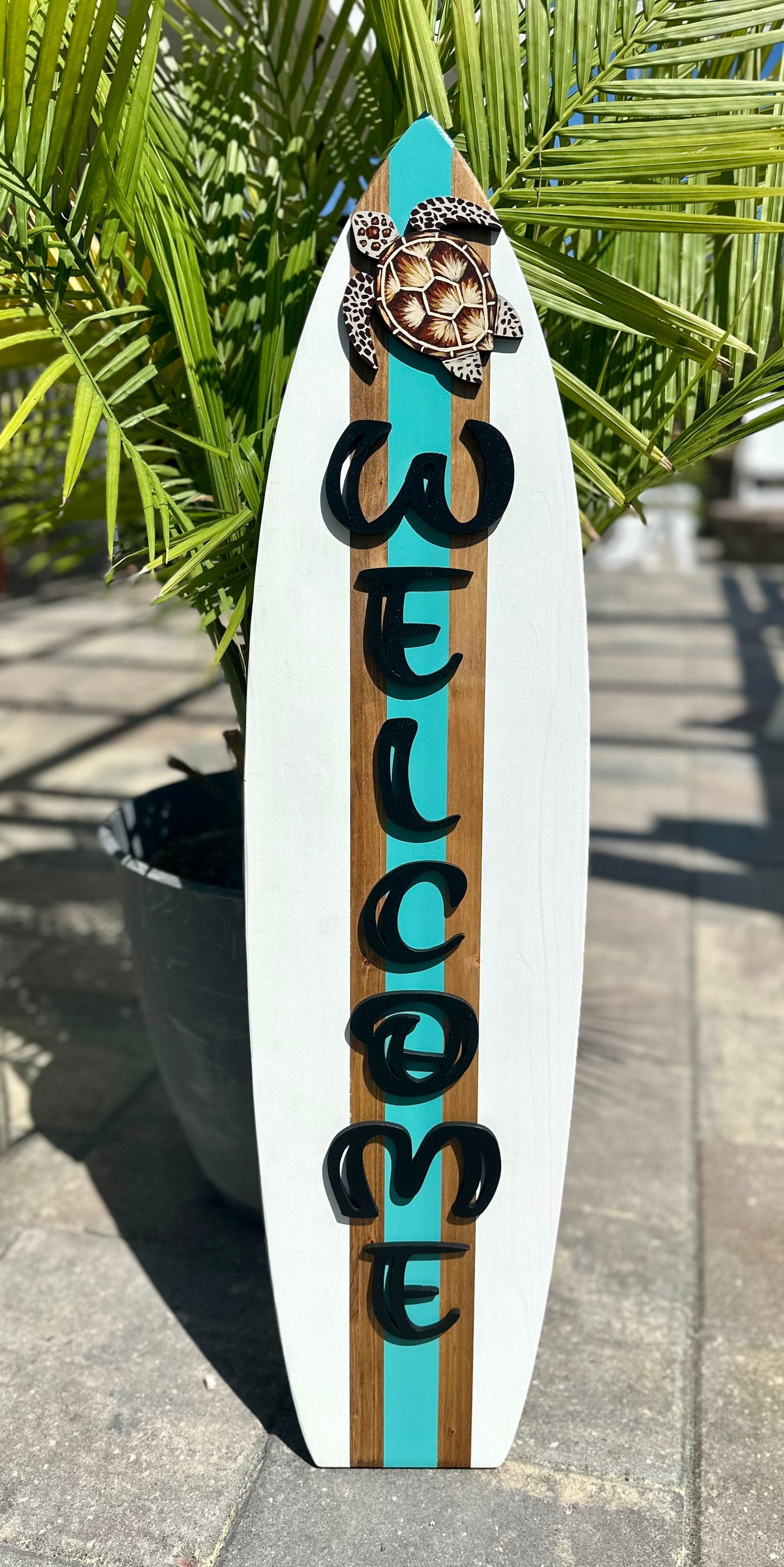 Surfboard WELCOME Sea Turtle Vertical Sign(3 Sizes Available)
