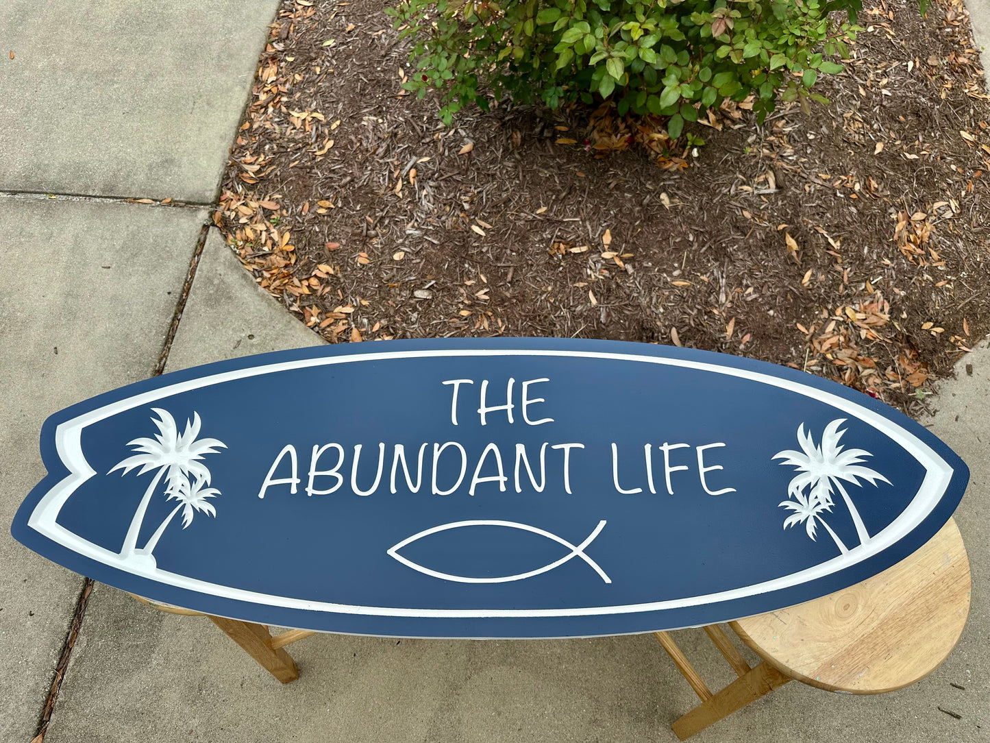 Custom Engraved PVC Surfboard Sign – 47" Personalized Outdoor Decor