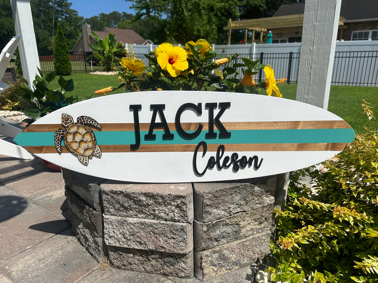 CUSTOM Surfboard Horizontal Sign (3 Sizes Available) AVAILABLE FOR SHIPPING