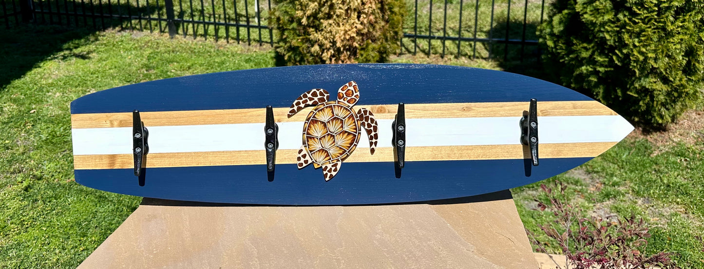 Sea Turtle Surfboard Beach Towel Rack (3 Sizes Available)