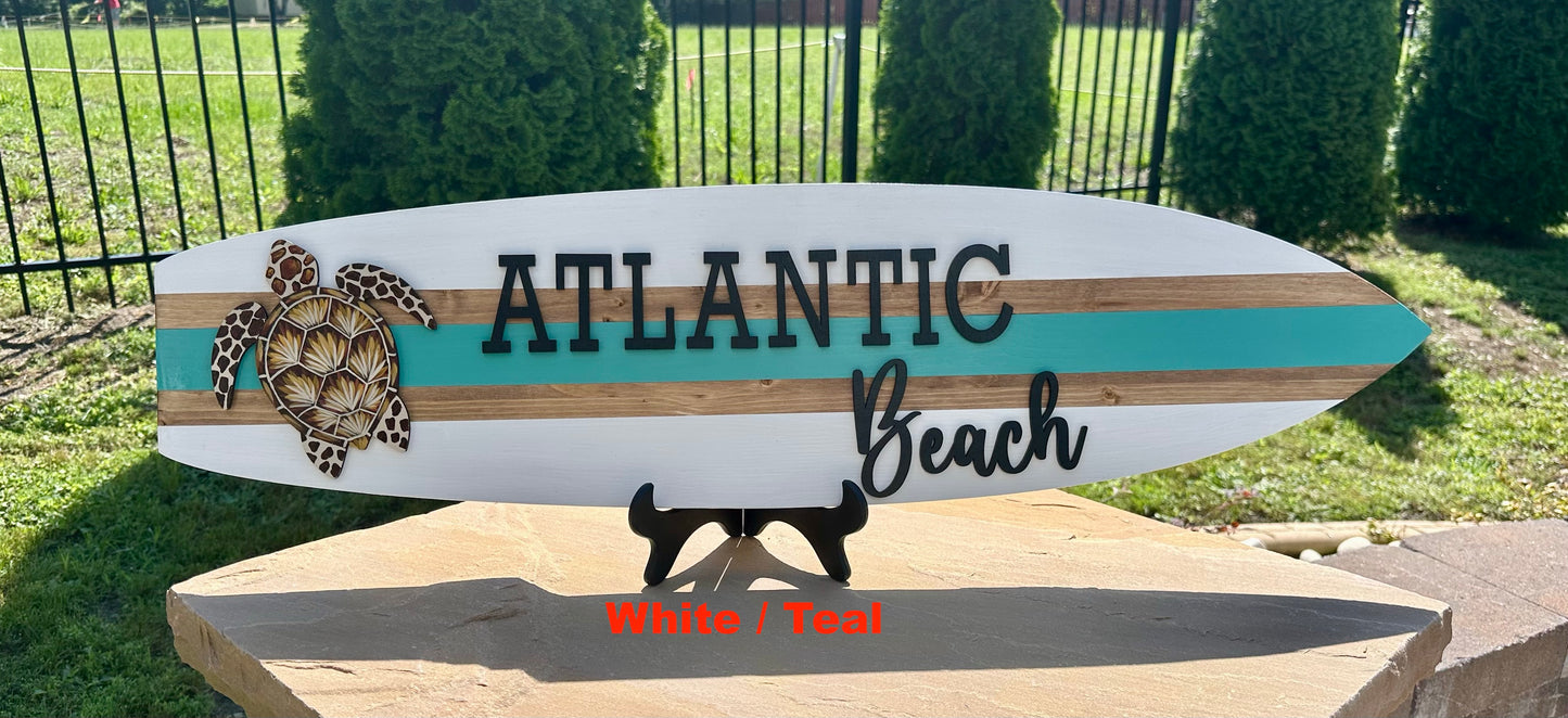 CUSTOM Surfboard Horizontal Sign (3 Sizes Available) AVAILABLE FOR SHIPPING