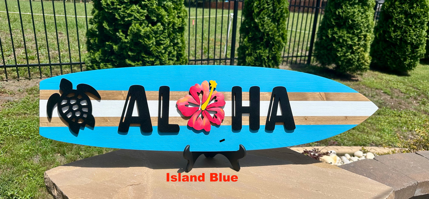 ALOHA Surfboard Horizontal Sign (2 Sizes Available)
