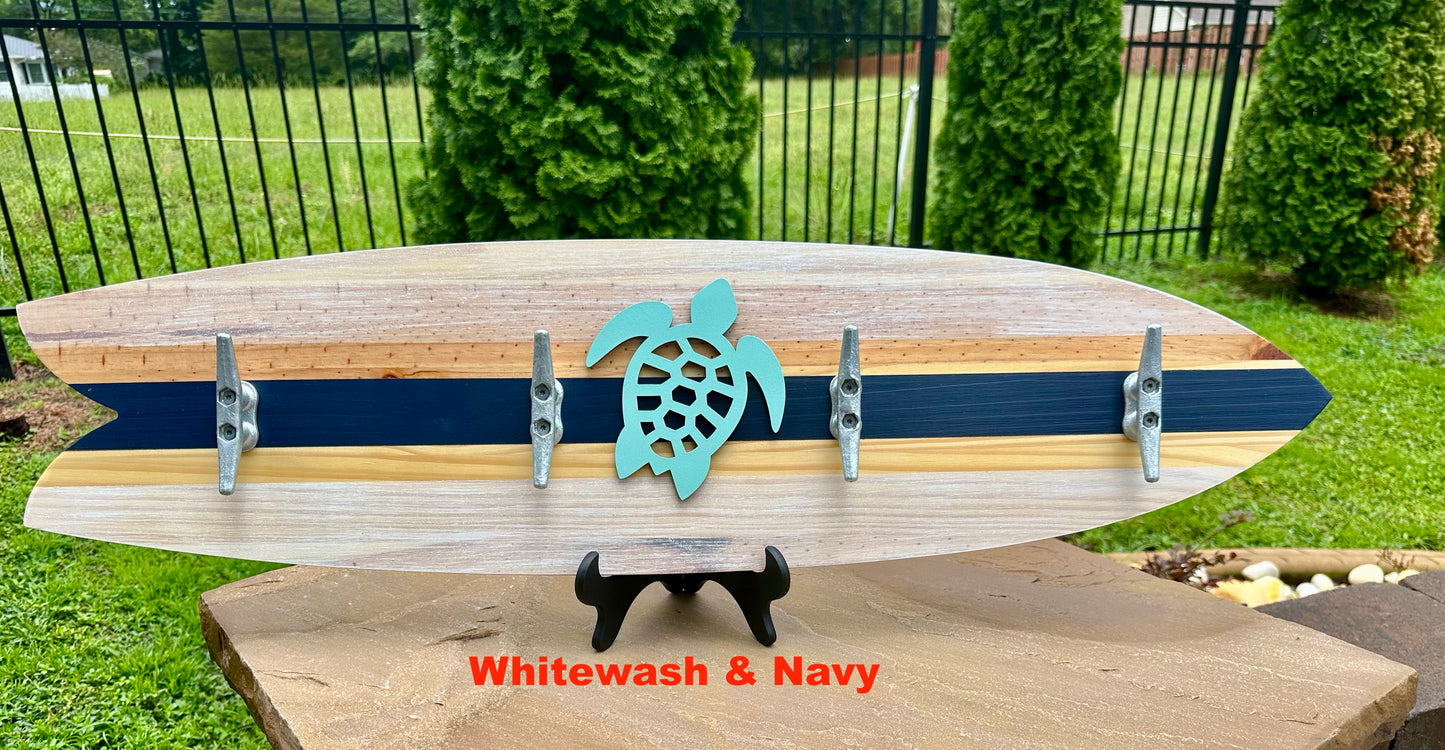 Extra Thick Whitewashed Surfboard Towel Rack (2 sizes available)