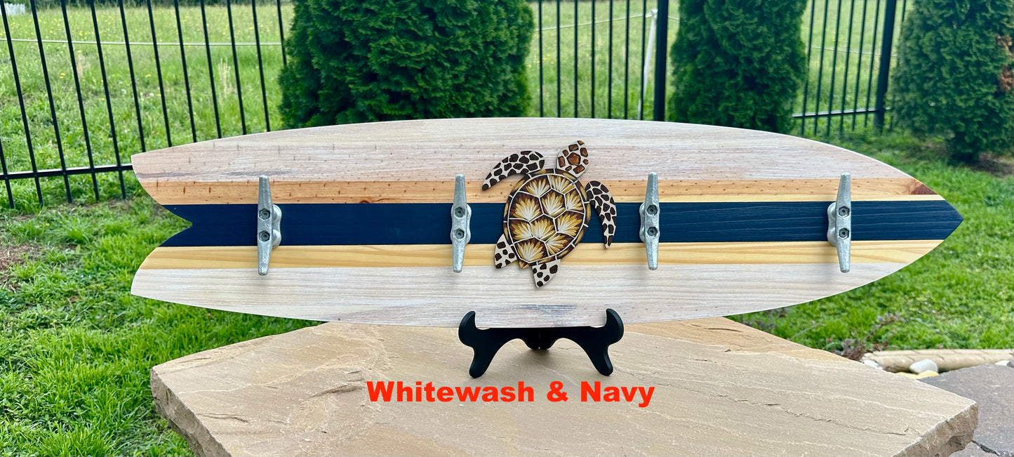 Extra Thick Whitewashed Surfboard Towel Rack (2 sizes available)