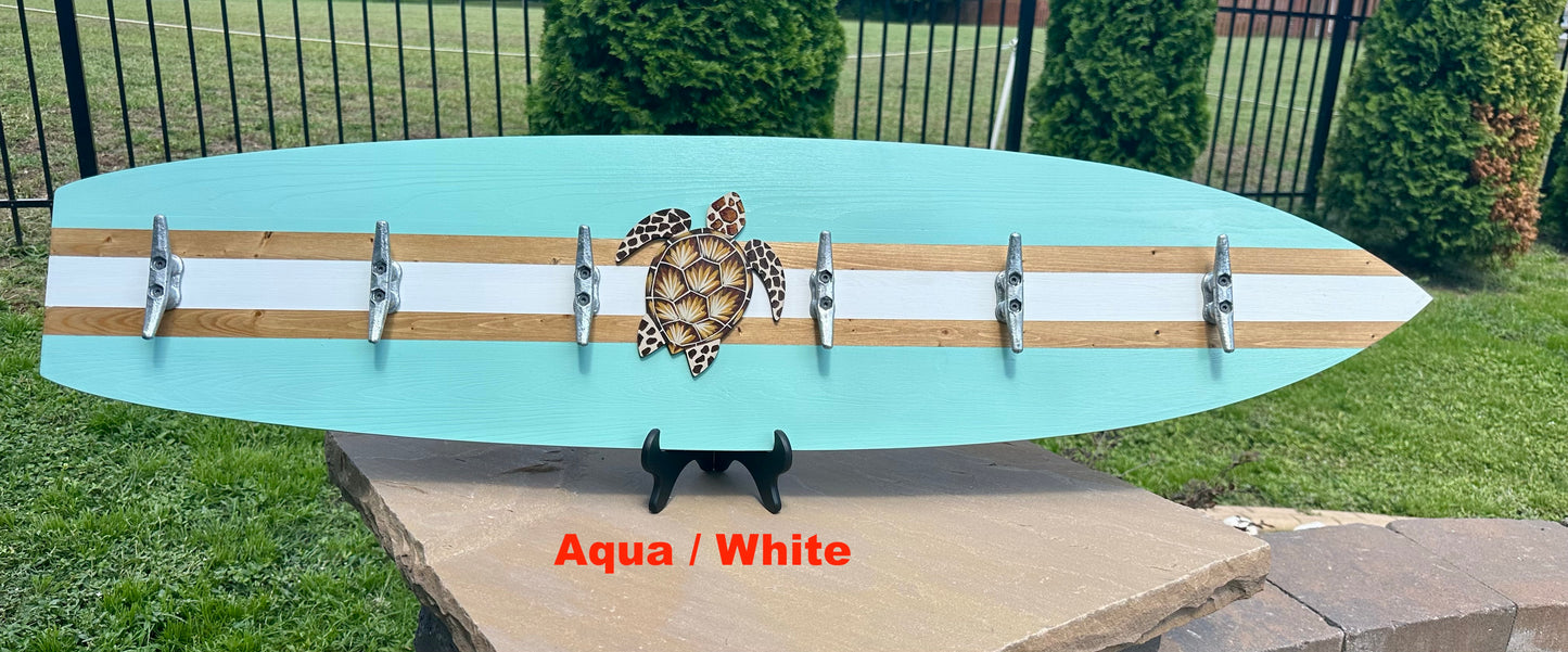 Sea Turtle Surfboard Beach Towel Rack (3 Sizes Available)