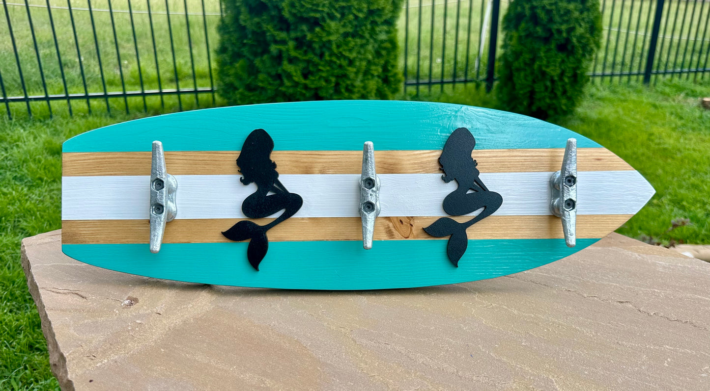 Mermaid Surfboard Beach Towel Rack (3 Sizes Available)
