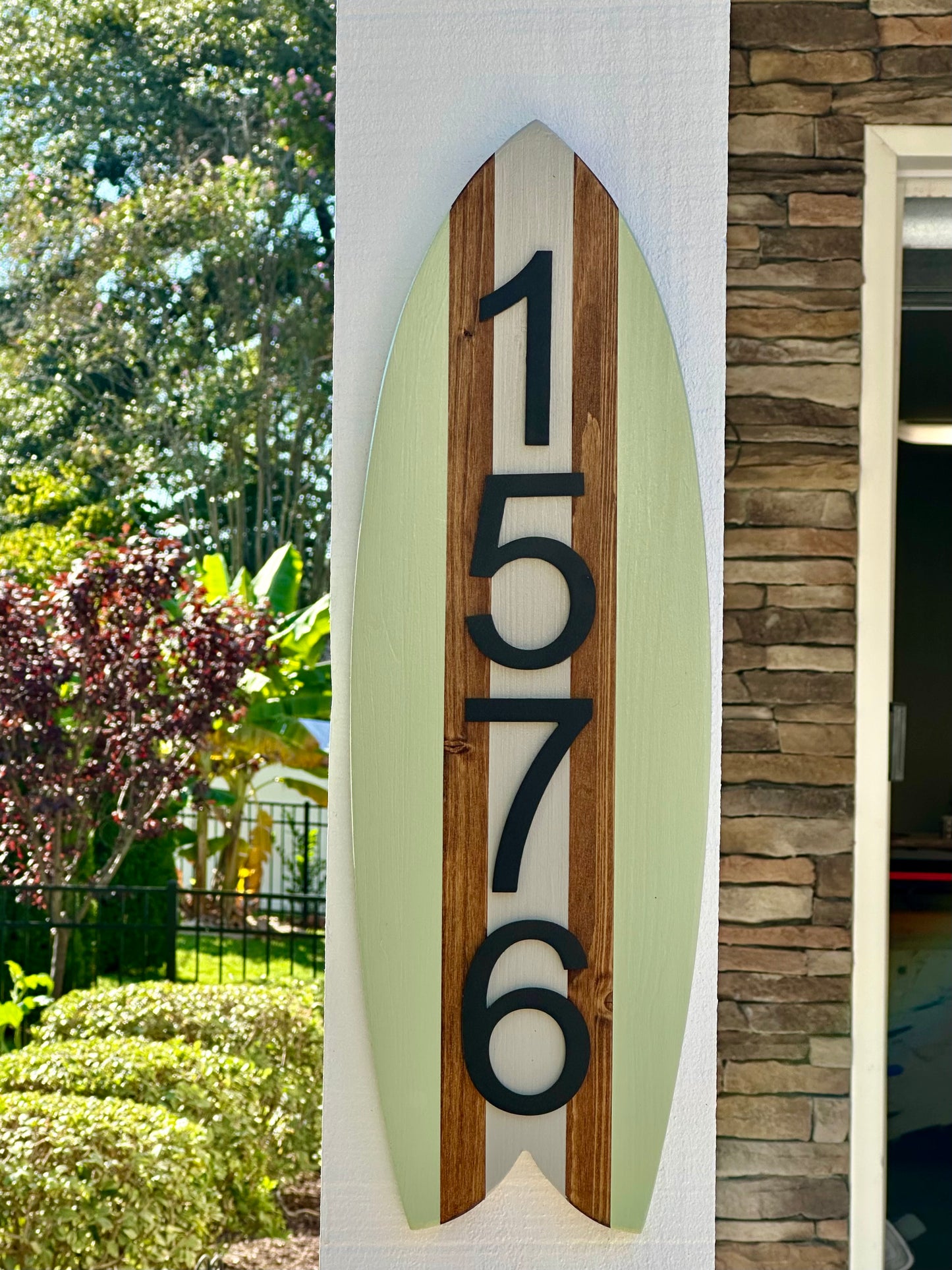Surfboard Address Sign