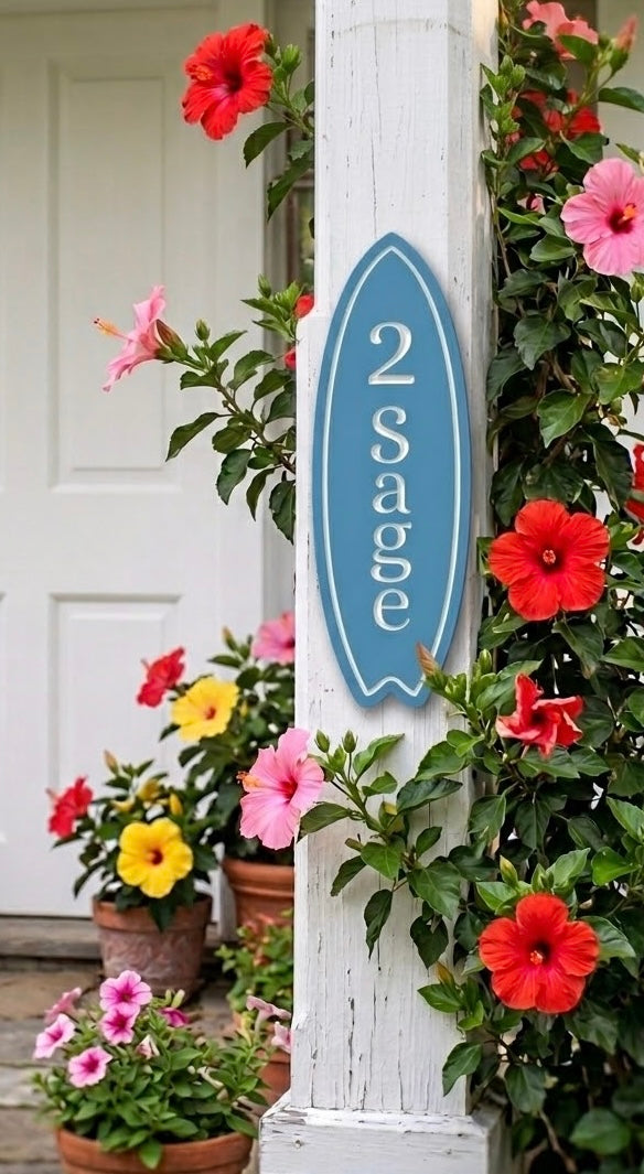 PVC Surfboard Address Sign