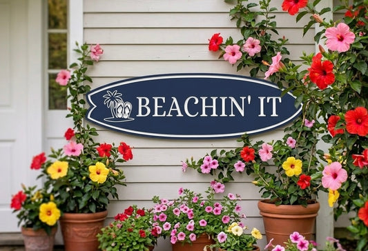 Custom Engraved PVC Surfboard Sign – 47" Personalized Outdoor Decor