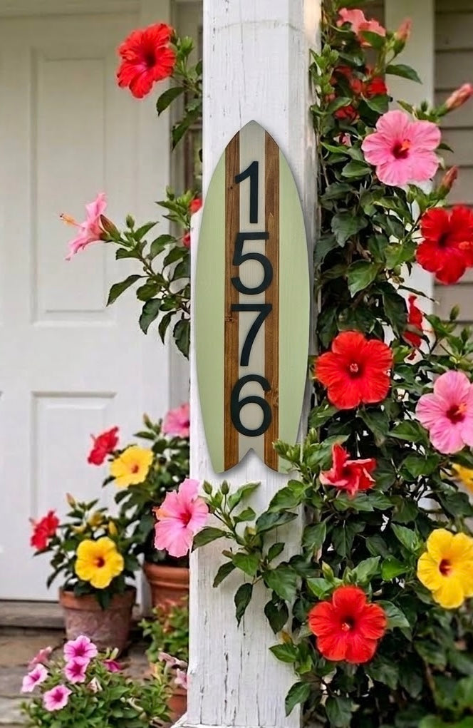 Surfboard Address Sign