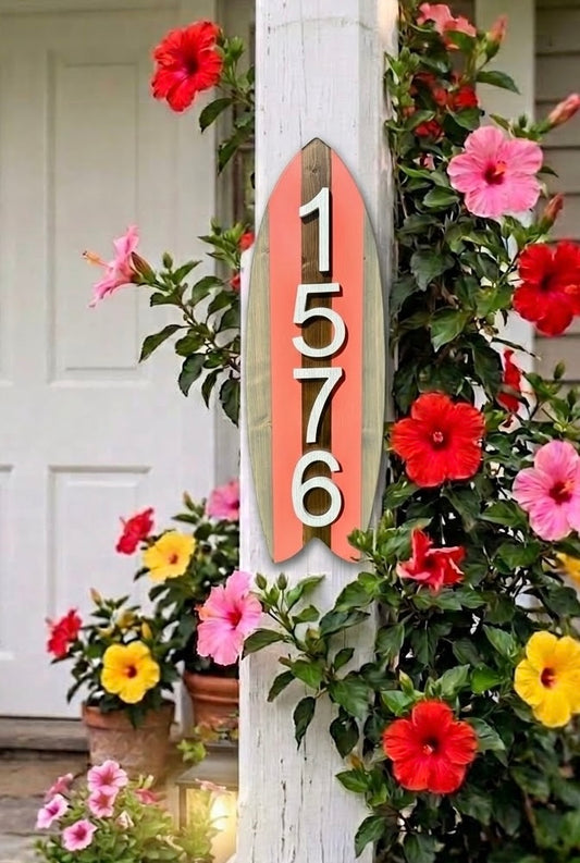 Surfboard Address Sign
