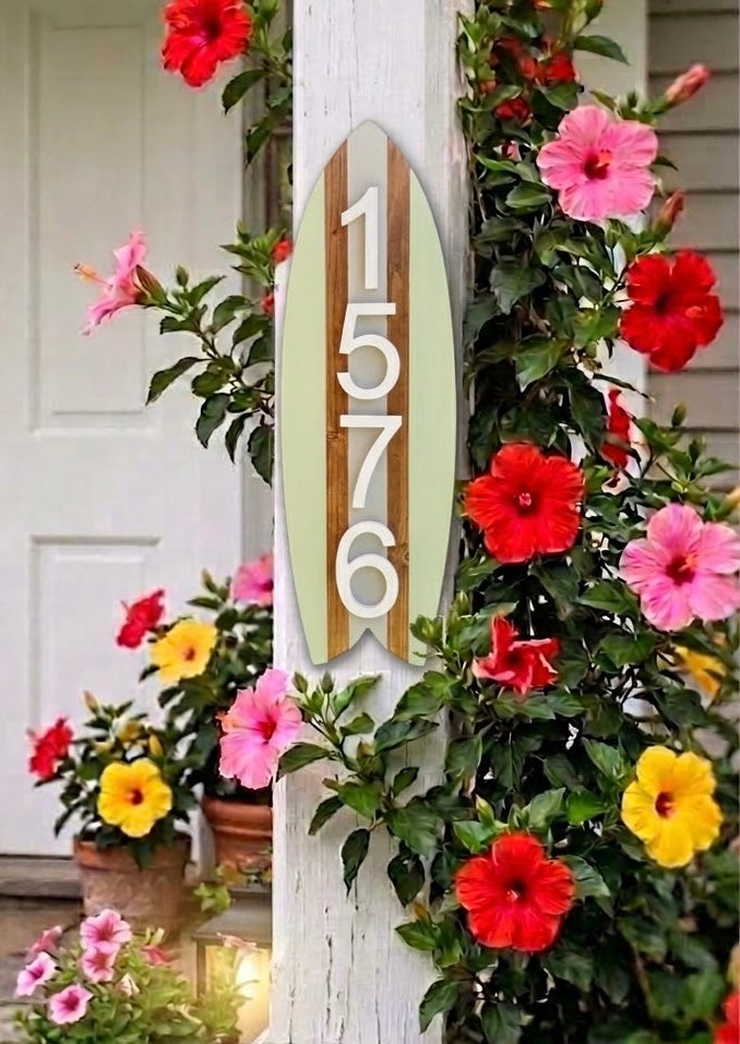 Surfboard Address Sign