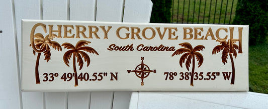 Custom Cedar Town Sign Engraved