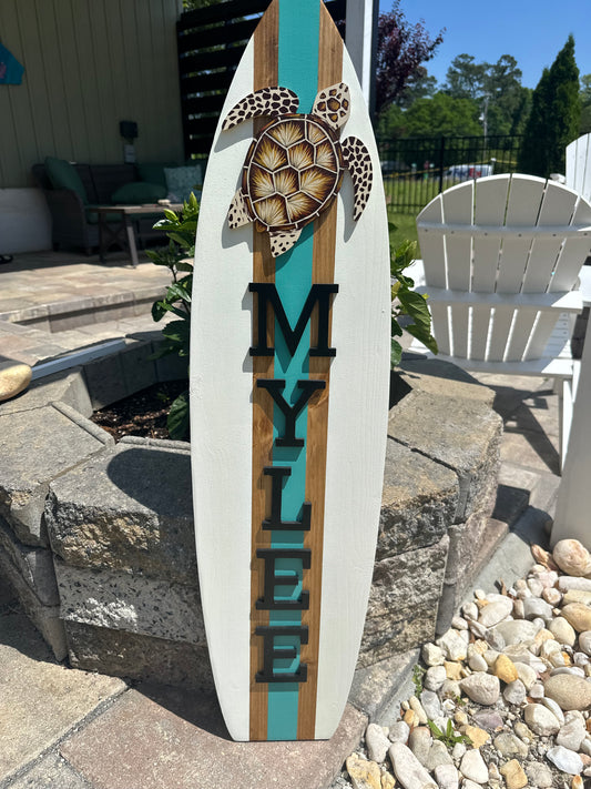CUSTOM Surfboard Vertical Sign (3 Sizes Available)