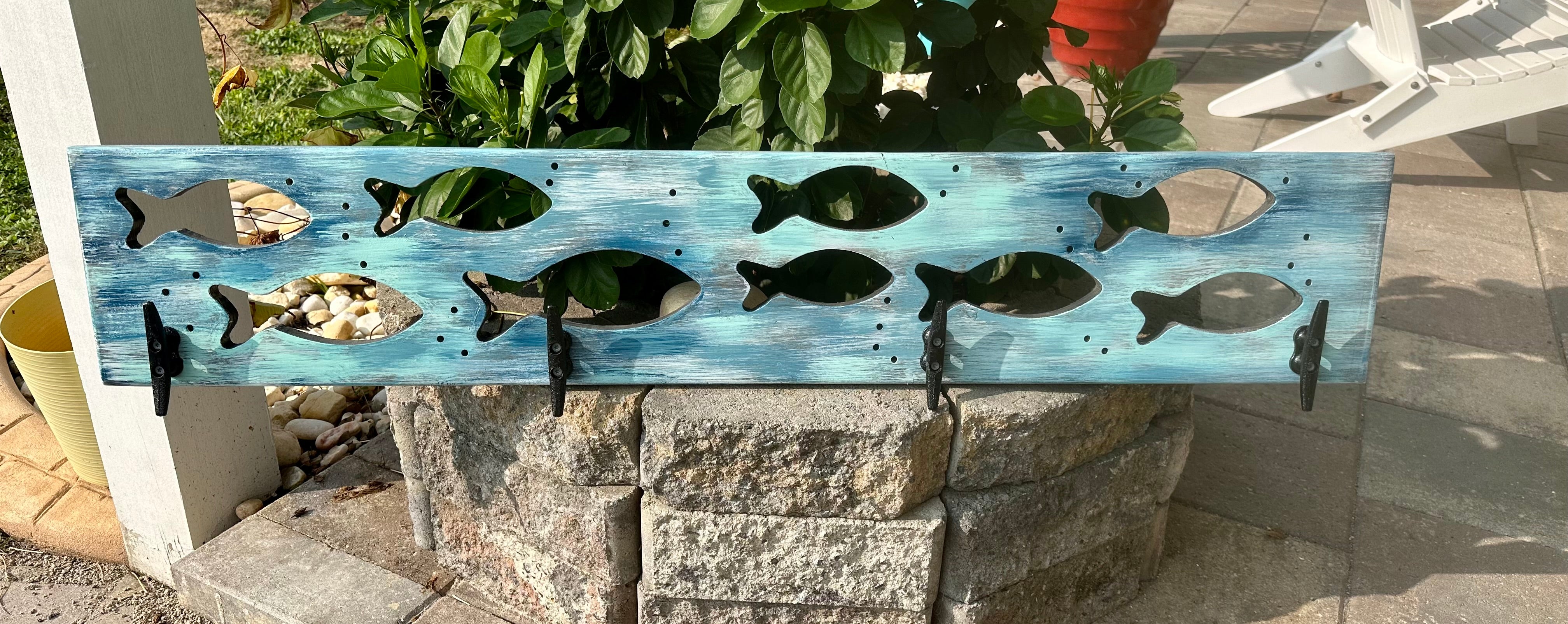 Fish Towel Rack 47 Choice of Color Old Hippie Co