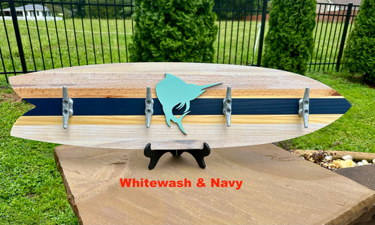Extra Thick Whitewashed Surfboard Towel Rack (2 sizes available)