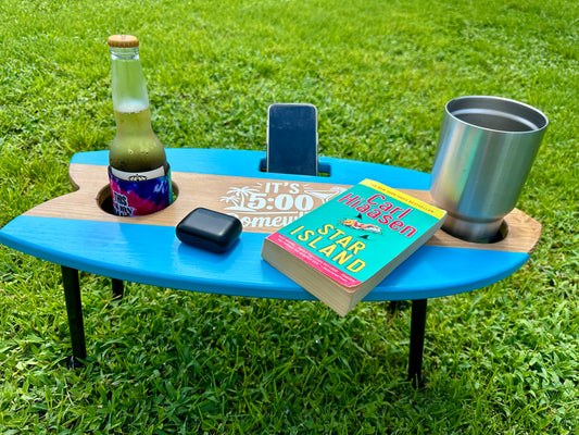 Portable Surfboard Table with folding legs- Personalization Optional