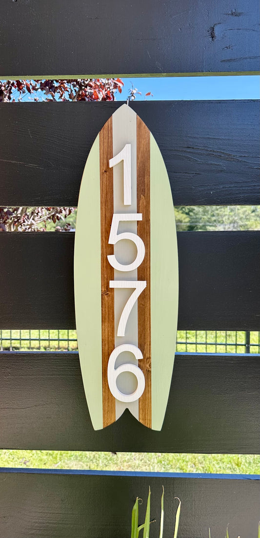 Surfboard Address Sign