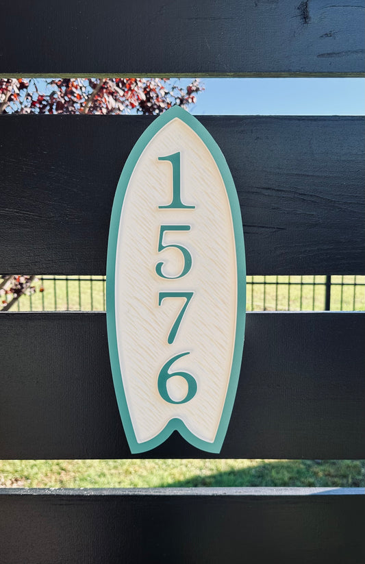 PVC Surfboard Address Sign
