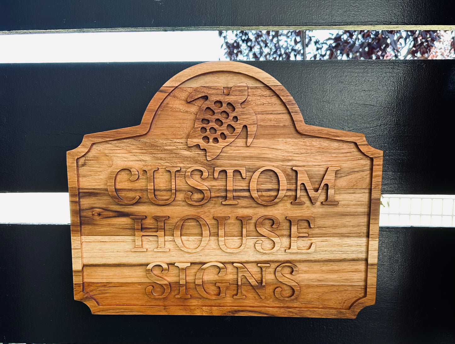 Custom Teak Rectangle Sign