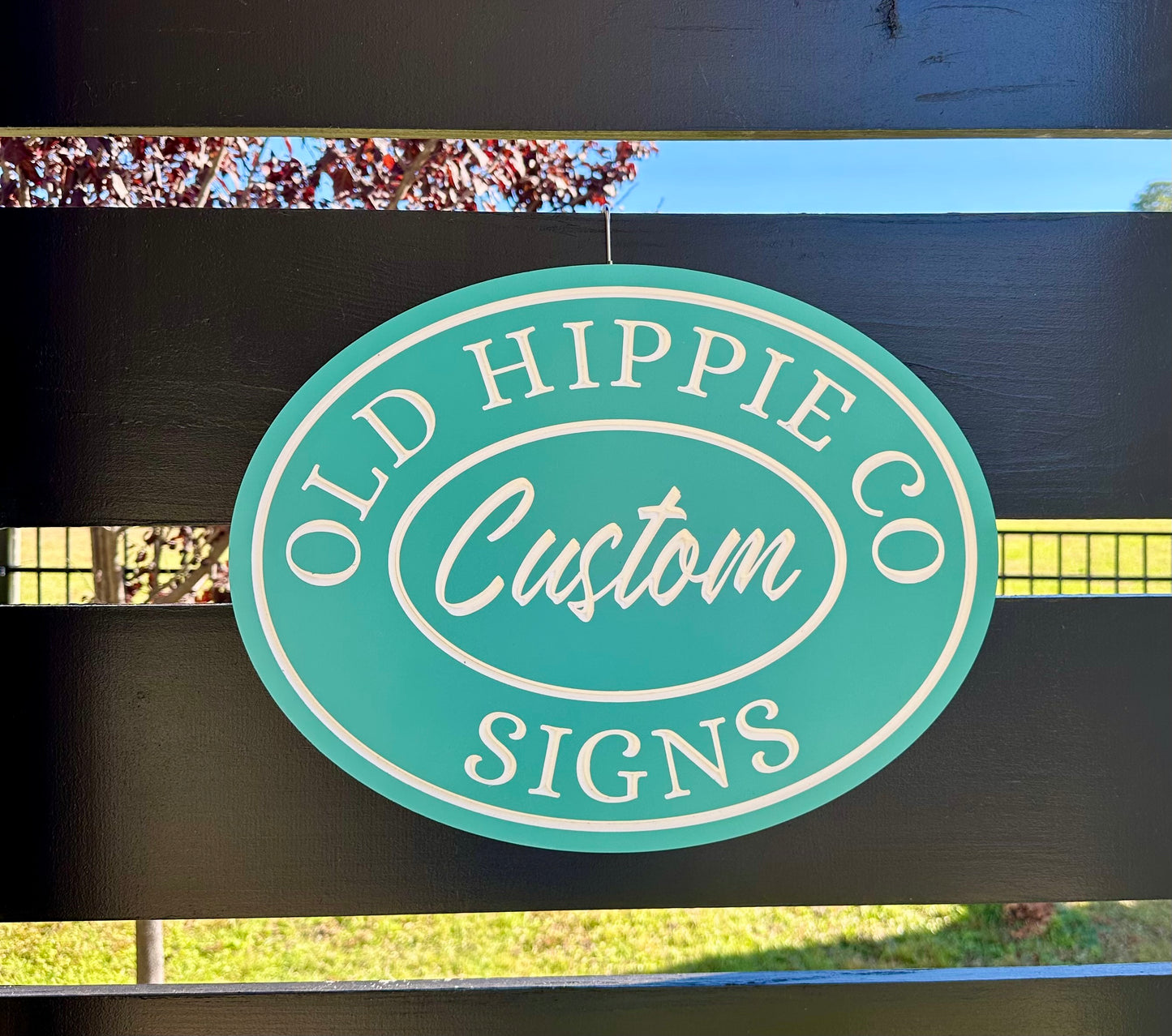 Custom Engraved Oval Outdoor PVC Sign