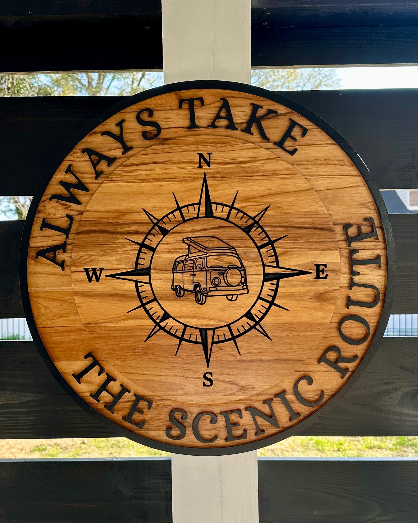 Custom Designed 23" Teak Sign