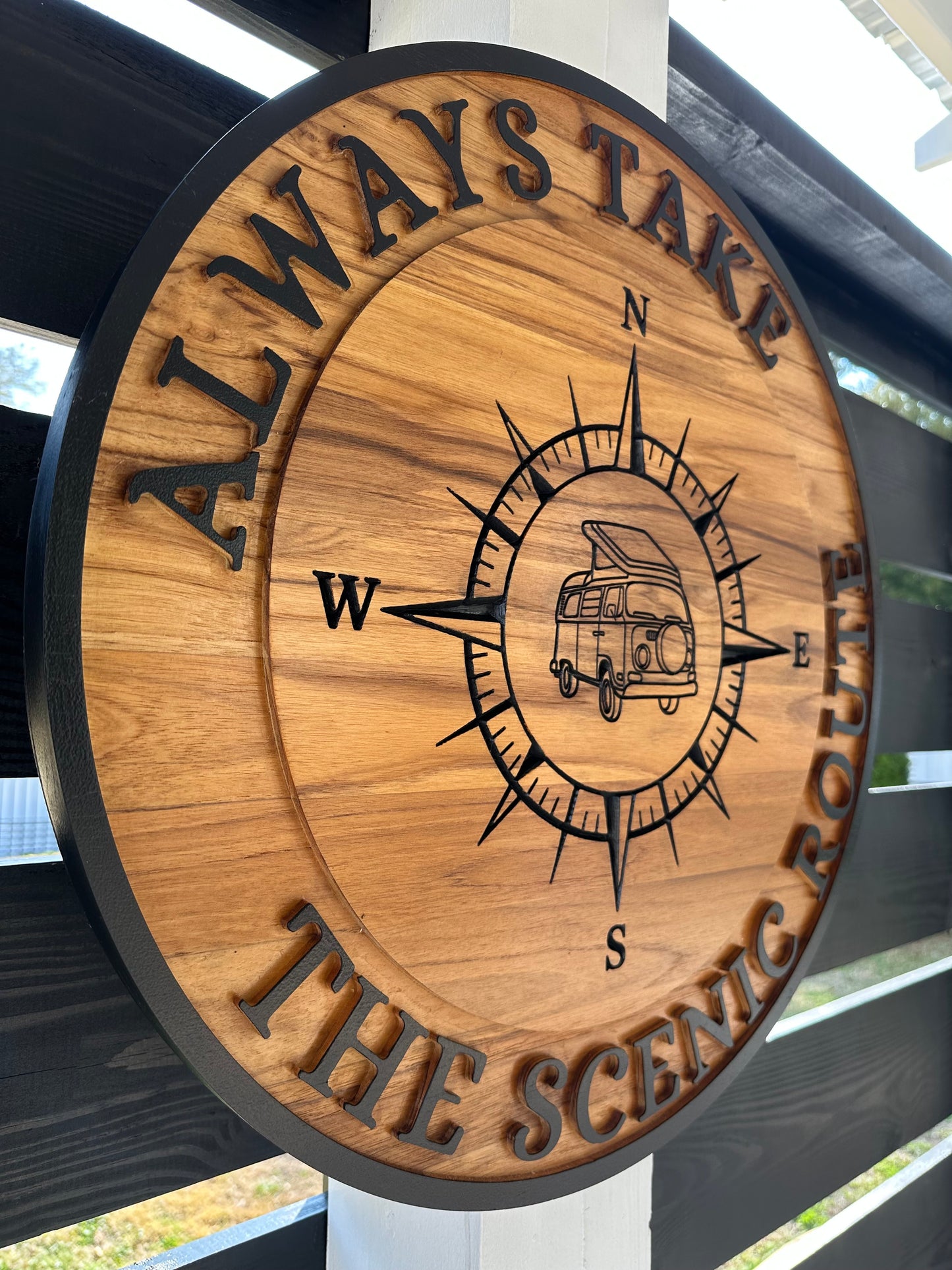 Custom Designed 23" Teak Sign
